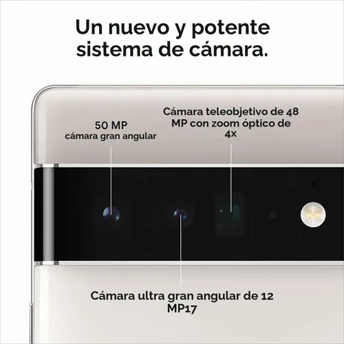Vista 4 de Google Pixel 6 Pro - Teléfono Android 5G - Smartphone desbloqueado con cámara avanzada Pixel y lente teleobjetivo - 256 GB - Blanco nublado
