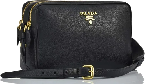Vista 3 de Prada Bolso bandolera Vitello Phenix de piel negra para mujer 1BH079