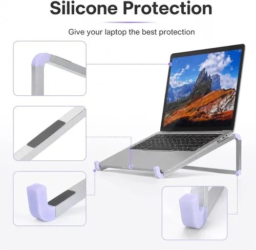 Vista 3 de Portable Laptop Stand for Desk Foldable Aluminum Laptop Riser