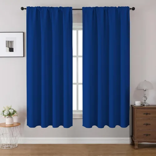 Vista 50 de CUCRAF Cortinas opacas de 45 pulgadas de largo, juego de 2 paneles para dormitorio, bolsillo para cortinero, cortinas de oscurecimiento