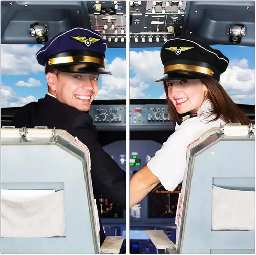 Vista 4 de Gadpiparty 2 sombreros de piloto para adulto, accesorios de disfraz de marinero ajustable para hombres y mujeres, accesorios de fiesta de Halloween