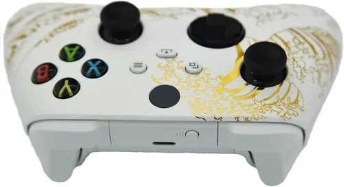 Vista 4 de Hand Airbrushed Fade Custom Controller Compatible with Xbox Series XS & Xbox One (Series XS Gold Wave)