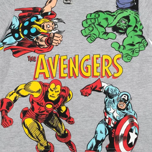 Vista 4 de Marvel Avengers Capitán América Thor Hulk - Paquete de 2 camisetas gráficas para niños pequeños a grandes