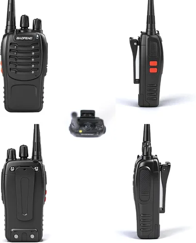 Vista 2 de BAOFENG 888S walkie talkies para adultos, walkie talkies para adultos, radio profesional de 16 canales de mano (4 piezas) (morado oscuro)