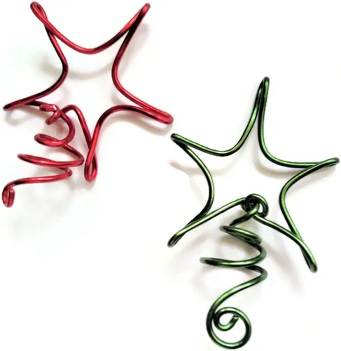 Vista 5 de Estrella de alambre en miniatura para la punta del árbol de Navidad para árboles navideños pequeños