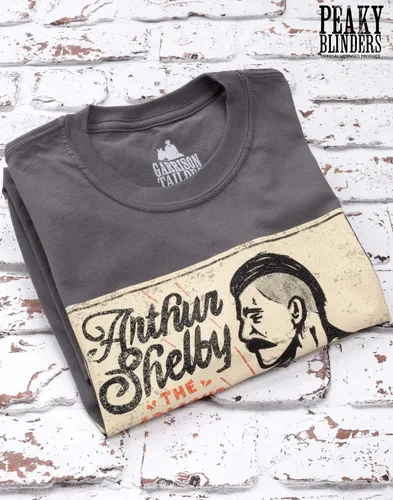 Vista 2 de Peaky Blinders T Shirt Mens Adults Arthur Shelby Poster Boxing Club Grey Top