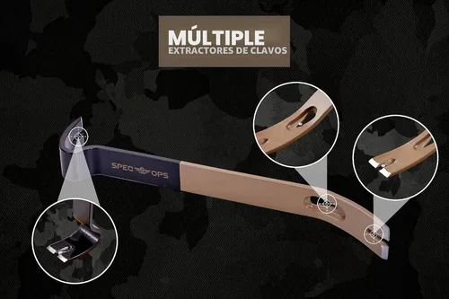 Vista 5 de Spec Ops Tools - Ganzúa de 15 pulgadas, barra plana de palanca, cabeza curva en forma de balancín, extractor de uñas en forma de lágrima, acero