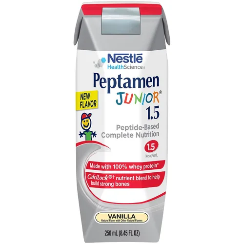 Vista 6 de Peptamen Junior Tube Feeding Formula 1.5 - Nutrición completa a base de péptidos, vainilla de 8.5 fl oz, caja de 6