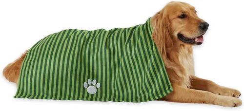 Vista 15 de Toalla para mascotas bordada DII Design, 44 x 27.5 pulgadas, azul rayado