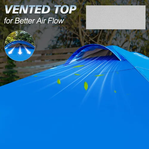 Vista 2 de WEIZE 10x10 Pop Up Canopy Tent, 1-Button Push Setup Canopy Tent, Adjustable Height Instant Portable Shelter, Portable Roller Bag, Easy Outdoor Sun