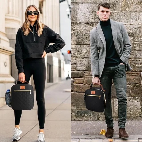 Vista 2 de Genteen Lonchera Bolsa de almuerzo reutilizable para hombres, mujeres, niños y adultos, bolsa de almuerzo aislada impermeable, lonchera enfriadora