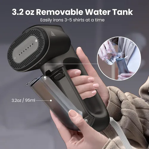 Vista 9 de Neakasa Magic 1 vaporizador al vacío, vaporizador de mano para ropa de viaje, succión de 2300 Pa para agarres de ropa, plancha de vapor 2 en 1