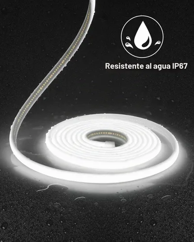 Vista 2 de Aclorol - Tira de luz LED COB de 5 V, impermeable, con autoadhesivo, 10 pies