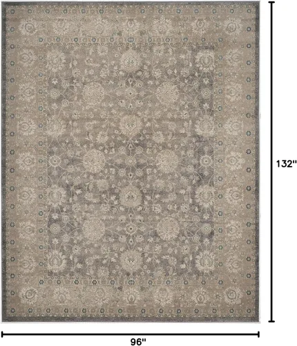 Vista 33 de Safavieh Sofia Collection SOF330B, tapete clásico color gris claro y beige, Polipropileno