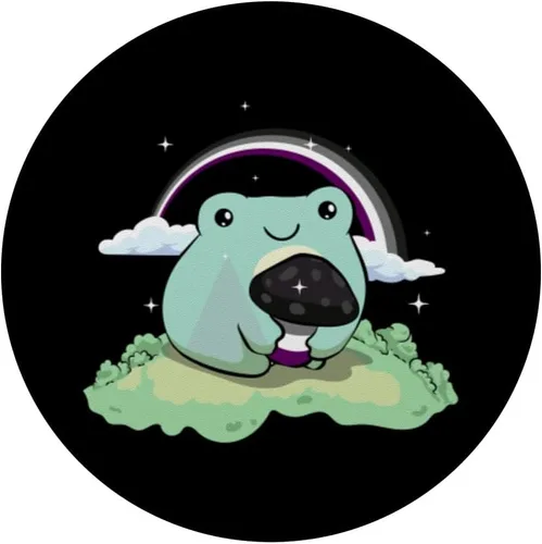 Vista 3 de Bandera del orgullo asexual As lindo rana hongos sutil LGBTQ PopSockets intercambiables PopGrip