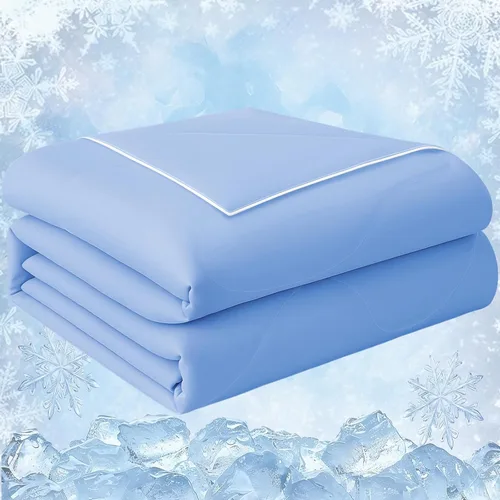 Vista 10 de Edredón refrescante tamaño Queen, mantas refrescantes de verano para personas que duermen con calor y sudores nocturnos, edredón ligero y Gris Oscuro