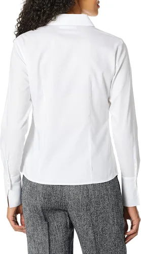 Vista 2 de Calvin Klein Blusa de manga larga con botones sin arrugas para mujer
