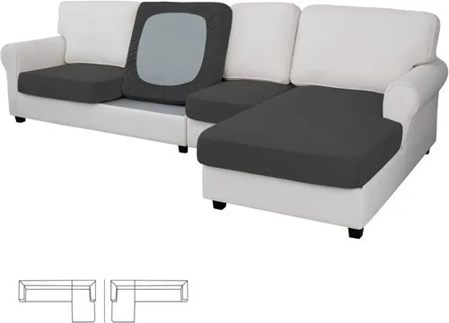 Vista 107 de Easy-Going - Funda de cojín elástica individual para sofá biplaza, sillón, funda de cojín protectora, suave, flexible con parte inferior elástica