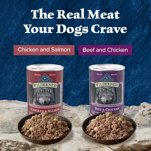 Vista 4 de Blue Buffalo Wilderness - Alimento húmedo para perros adultos, sin granos y con alto contenido de proteínas, variedad de carne de res y pollo &