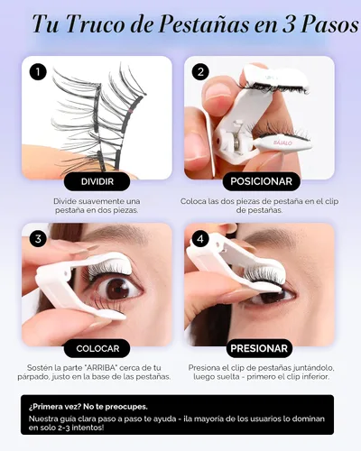 Vista 5 de BEYELIAN Pestañas magnéticas con aplicador, pestañas magnéticas suaves mejoradas, pestañas magnéticas portátiles, aspecto natural, reutilizables,