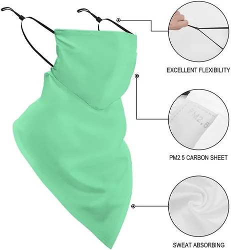 Vista 3 de Bufanda reutilizable con protección solar UV para las orejas, bandana reutilizable para la cara
