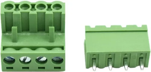 Vista 2 de 4Pin 0.200 in 2EDG Accesorios de audio y video Pin recto hembra y macho PCB Adaptadores de bloque de terminales enchufables verde - (10 piezas)
