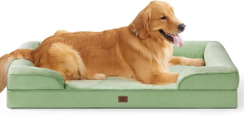 Vista 80 de EHEYCIGA – Cama ortopédica impermeable para perros pequeños, de espuma viscoelástica tipo caja de huevos, con bordes elevados y base antideslizante