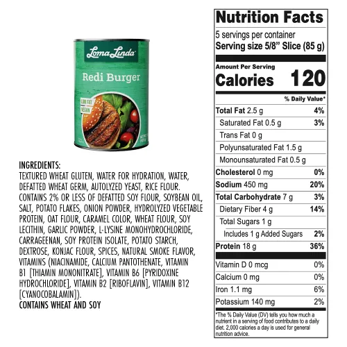 Vista 3 de Loma Linda - A base de plantas - Redi-Burger (15 oz.)