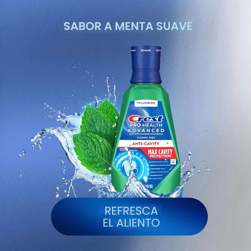 Vista 5 de Crest Pro-Health Advanced - Enjuague bucal con máxima protección contra caries, menta suave, 2 x 1 litro