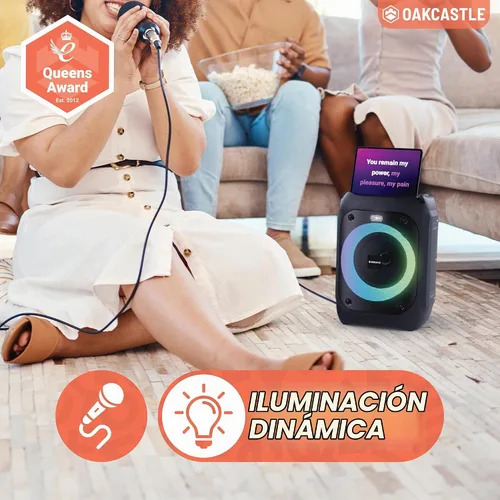 Vista 3 de Altavoz portátil Bluetooth para fiesta Potencia de 40W y batería recargable hasta 7H Gran altavoz Bluetooth 2.0 con micrófono con cable Modo