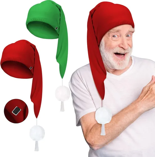Vista 14 de Geyoga Gorro de dormir de noche de seda ajustable con cordón ajustable para hombre con bola de pompón para uso diario Negro