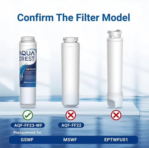 Vista 2 de AQUA CREST GSWF Filtro de agua para refrigerador, repuesto para GE® GSWF Smart Water 238C2334P001, Kenmore® 46-9914, 469914, 9914, 3 filtros