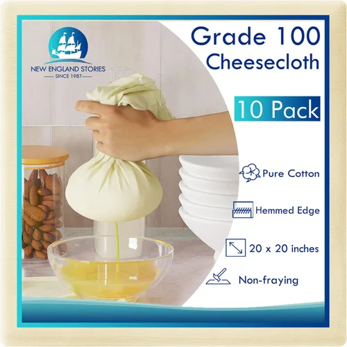Vista 9 de 2 yardas de paño de queso reutilizable, grado 100, paño de queso para colar artesano, colador de tela de muselina 100% algodón sin blanquear