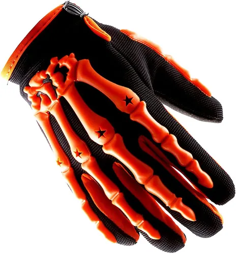 Vista 11 de Guantes juveniles de motocross 1Storm para motocicletas, BMX, MX, ATV, bicicletas todoterreno, modelo de esqueleto para niños
