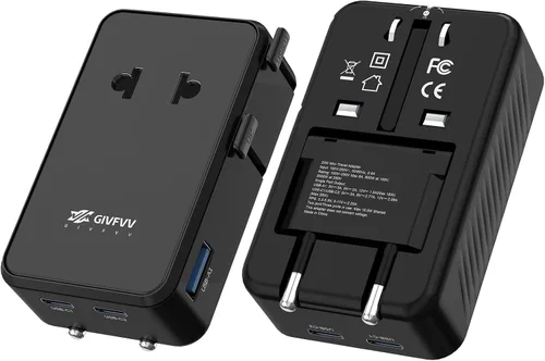 Vista 2 de Adaptador universal blanco del viaje, adaptador europeo del enchufe