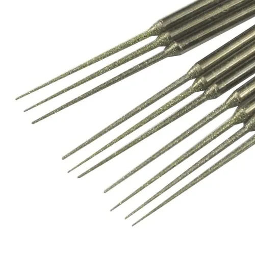 Vista 4 de 10 rebabas de cono de diamante con agujero expansible de vástago Brocas de expansión de diamante con forma de cono solitario de 0.1 in para ágata