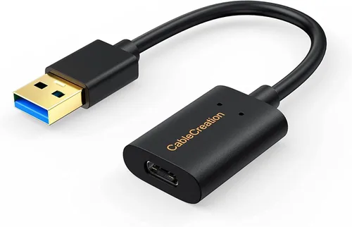 Vista 11 de CableCreation Adaptador USB C hembra a USB macho, USB 3.1 5Gbps USB C a A adaptador hembra para portátiles Logitech StreamCam VR Link para carga