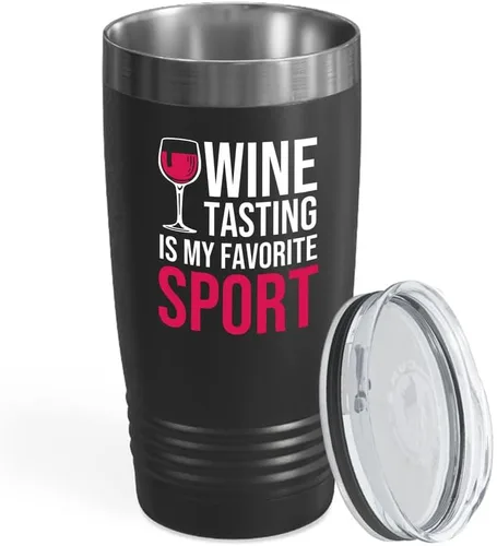 Vista 30 de Vaso vikingo edición negra para amantes del vino, 20 onzas, cualquier amigo del vino es un amigo del vino, cerveza casera y vino barman amantes