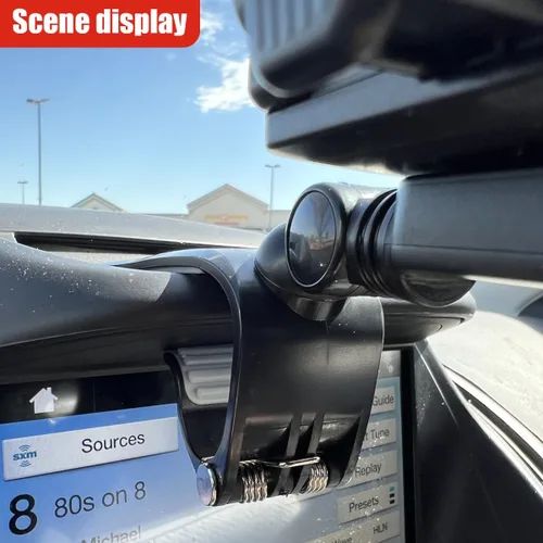 Vista 6 de Soporte para teléfono de coche, soporte giratorio de 360° ABS para espejo retrovisor automático con clip de base antideslizante, soporte