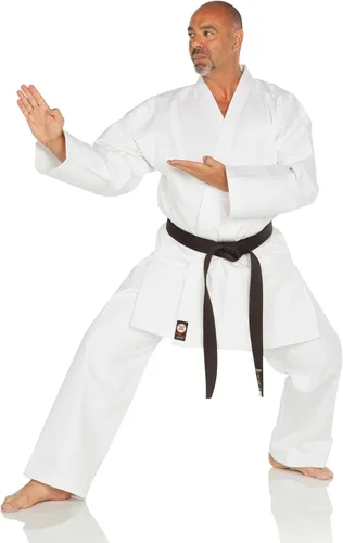 Vista 2 de Ronin - Uniforme de karate GI de peso medio para artes marciales 9.5 onzas de algodón, cinturón blanco incluido