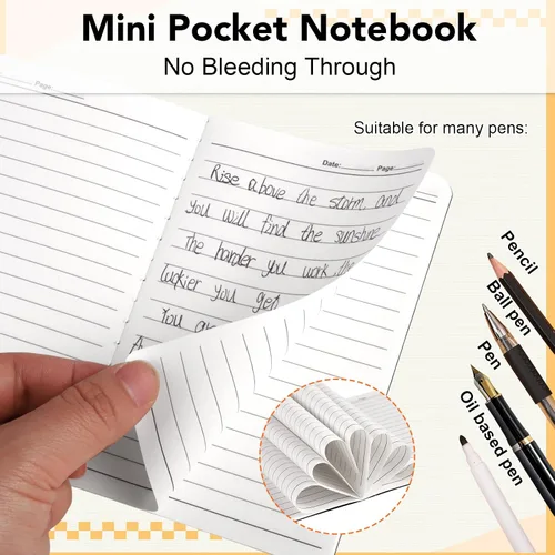 Vista 4 de BESARME 60 PCS Mini Notebooks Bulk, A6 Lined Pages, Black Cover Pocket Notebook, back to school supplies, compact journal for notes, planning