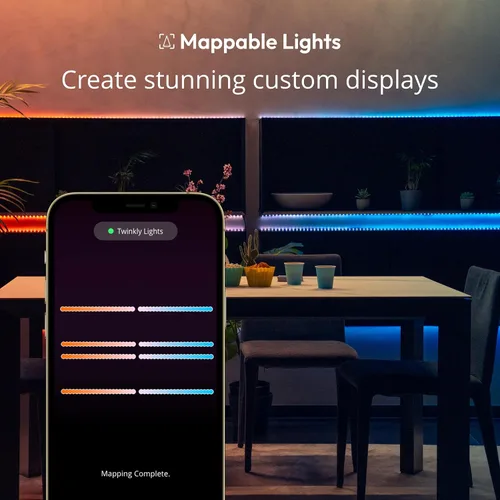Vista 3 de Twinkly Línea - Kit de extensión adhesivo controlado por aplicación + tira de luz LED magnética con LED RGB (16 millones de colores). Extensible.