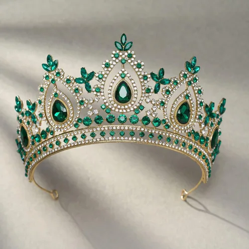 Vista 6 de SWEETV Queen Crowns for Women, Quinceanera Princess Crown Tiara Verde