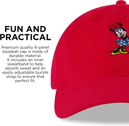 Vista 6 de Disney Gorra de béisbol para mujer, gorro ajustable de Minnie Mouse para adultos