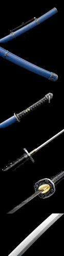 Vista 7 de Espada Katana Guntō hecha a mano, espada samurái japonesa real (espada completa), Catanas Japonesas Reales