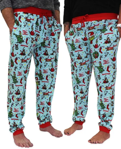 Vista 5 de Dr. Seuss The Grinch - Pantalones de pijama de Papá Noel con bolsillos para hombre