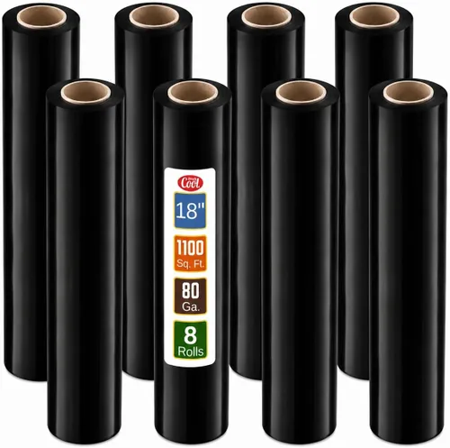 Vista 12 de Stretch Wrap - Rollos de plástico transparente para palé de plástico, resistente, 18 x 11 pulgadas, calibre 80 (grosor de 20 micras), autoadhesivo