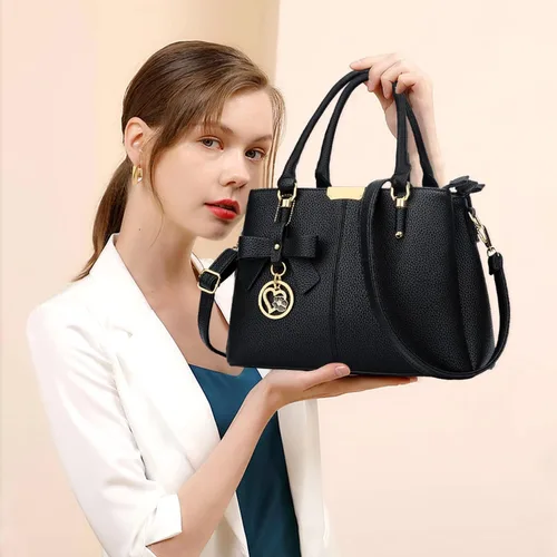 Vista 6 de KKXIU 3 compartimentos con cremallera y bolsos para mujer con asa superior, bolso de hombro para mujer