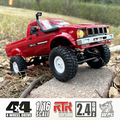 Vista 5 de HLSFWDRIVE RC Rock Crawler 4x4 WPL C24 RC Truck 1/16 Escala Off Road RTR Crawler de control remoto todo terreno con dirección proporcional