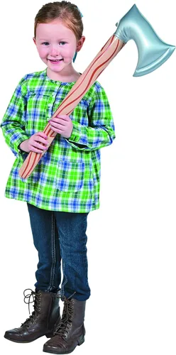 Vista 3 de Fun Express Hacha inflable, juego de 12 Accesorios de disfraz de hacha, juguetes de camping, accesorios de disfraces, recuerdos
